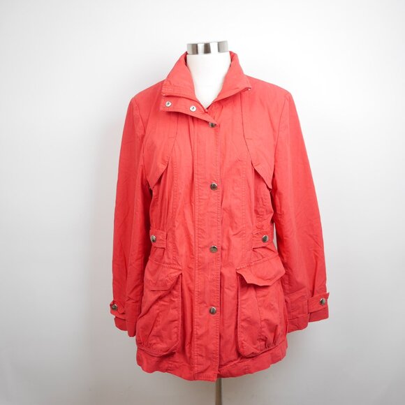 PENDLETON Women's M Red short trench coat lightweight jacket zip snap everyday - Picture 1 of 10